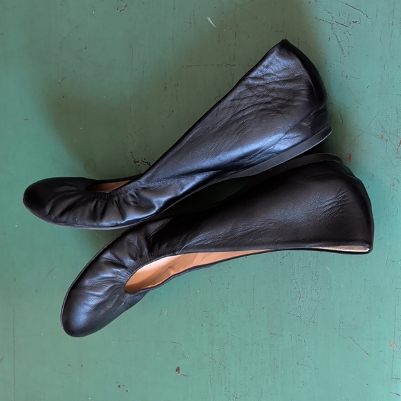 J. Crew Black Leather Ballet Flats 12 - Picture 6 of 7